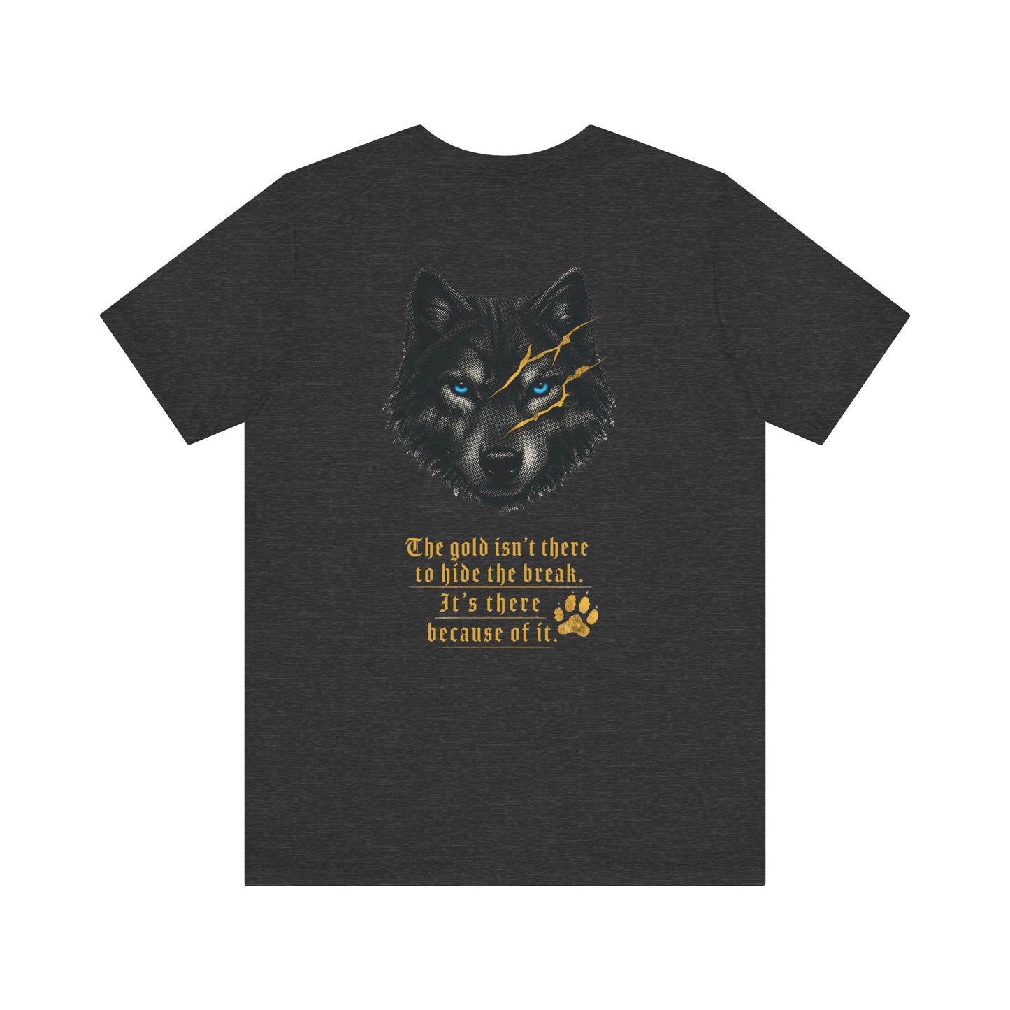 Reforged Wolf Kintsugi Tee — "The Gold Isn't There to Hide the Break"