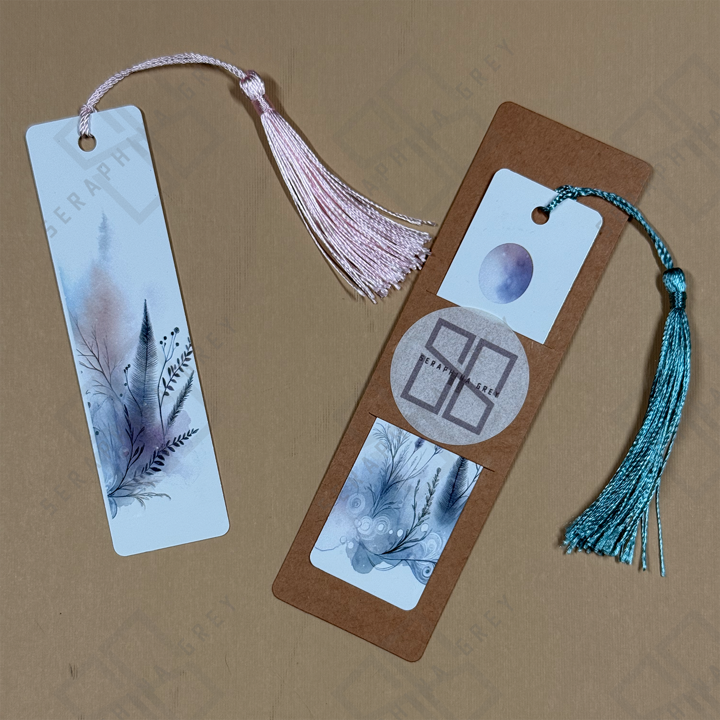 Double Sided Metal Bookmark with Tassel