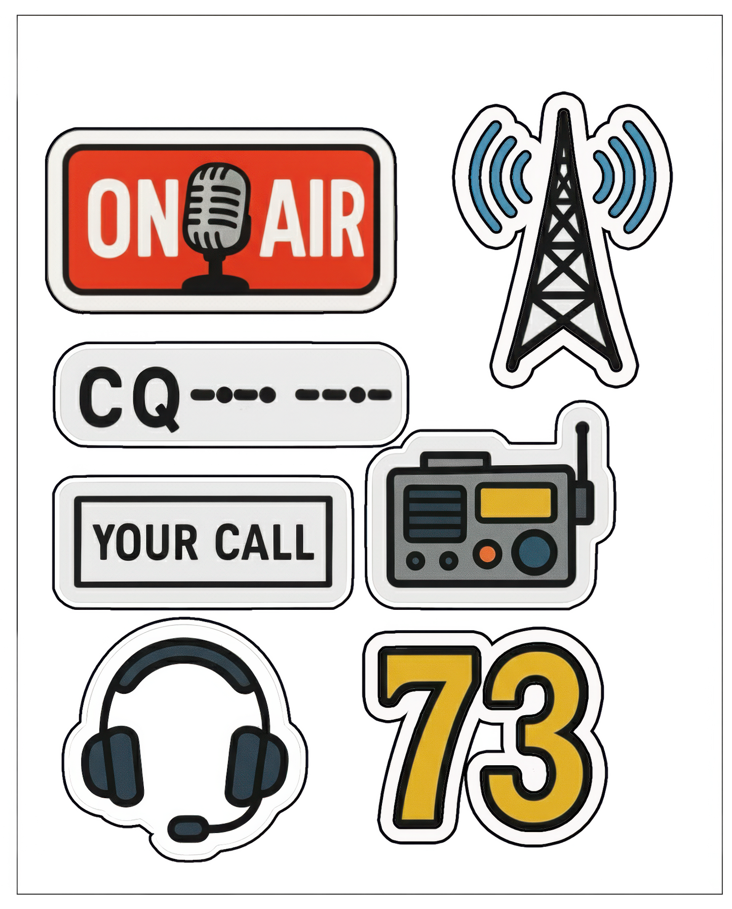 W7TBC Thunderbird ARC Sticker Set (6 Die-Cut Stickers)