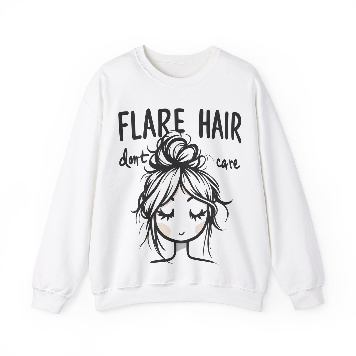 Flare Hair Don't Care Unisex Heavy Blend™ Crewneck Sweatshirt