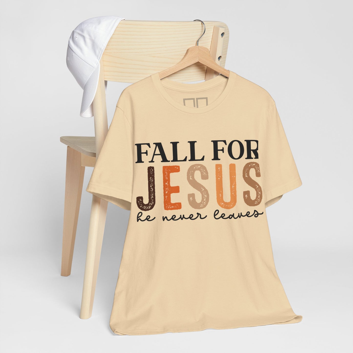 Fall for Jesus, He Never Leaves - Unisex Jersey Short Sleeve Tee