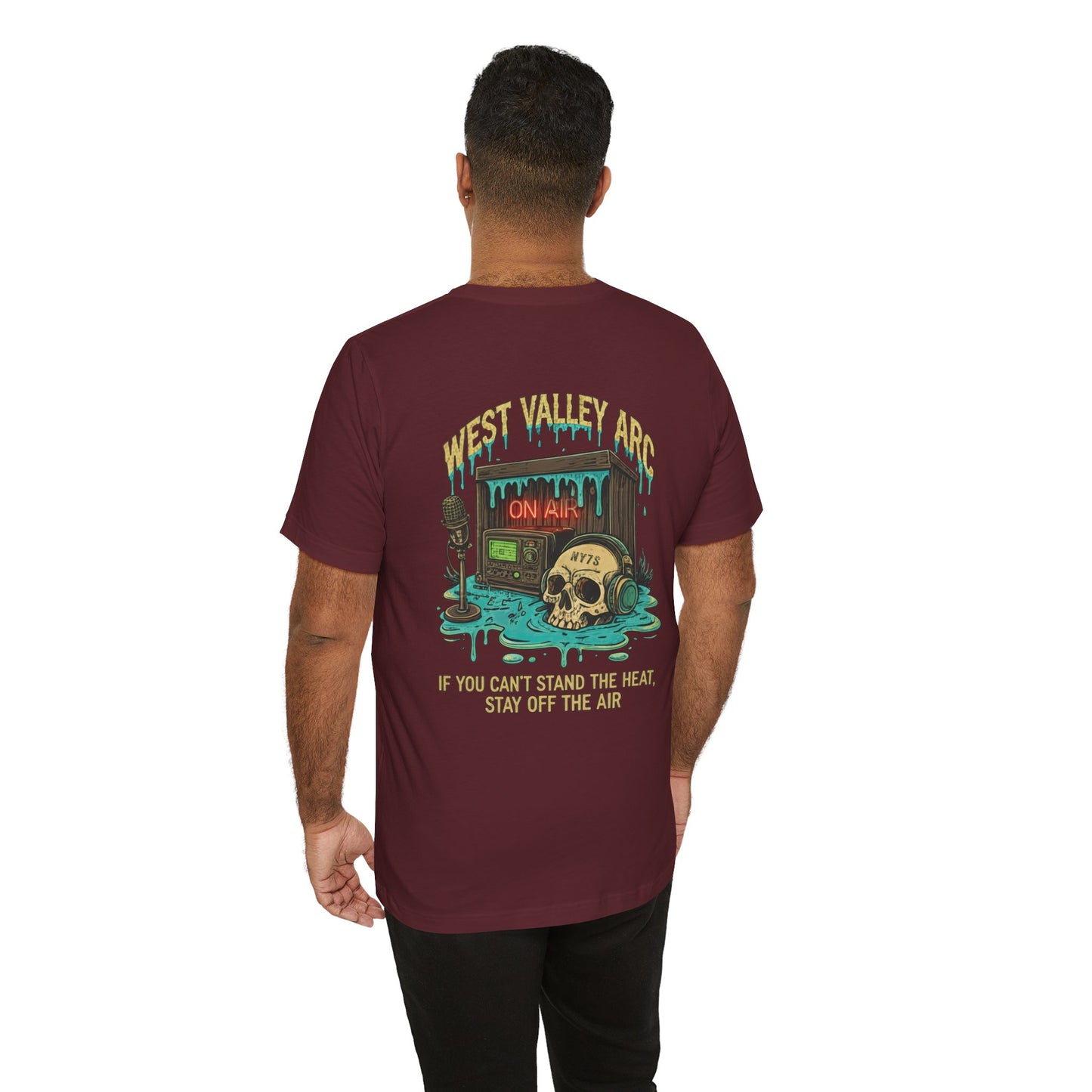 West Valley ARC “Stay Off the Air” Tee  —Vintage Skull Amateur Radio Shirt