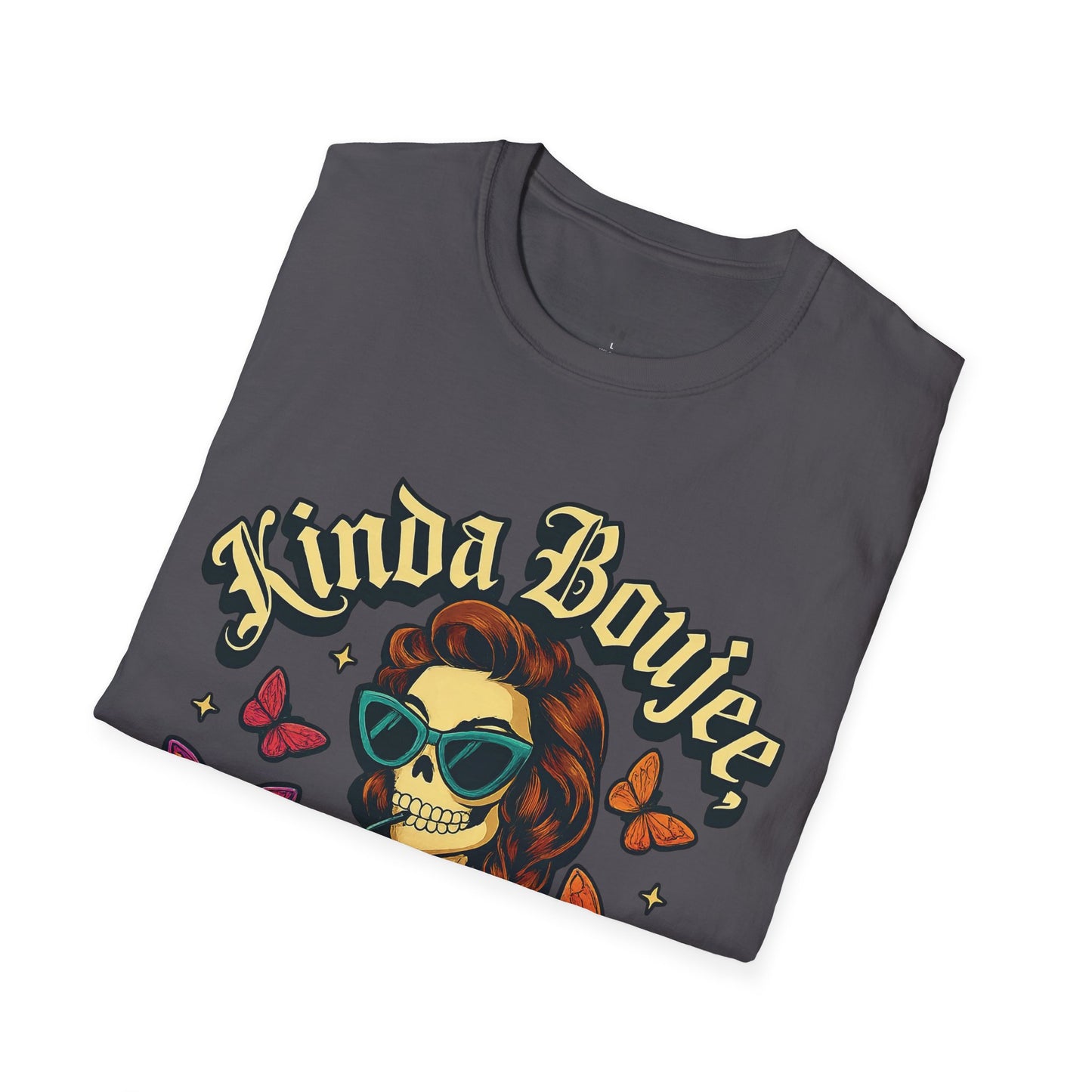 Kinda Boujee, Kinda Broke — Vintage Skull, Unisex Graphic Tee