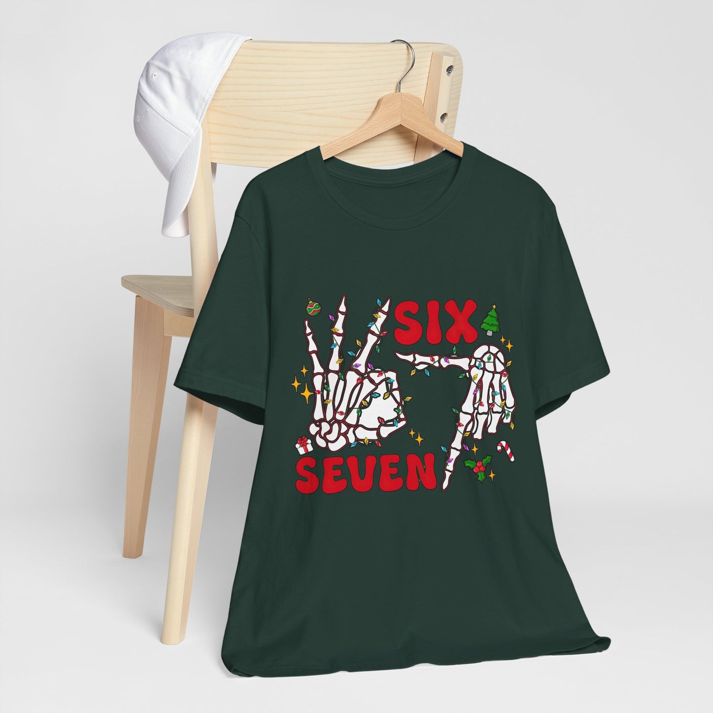 Six Seven Skeleton Hands Christmas T-Shirt