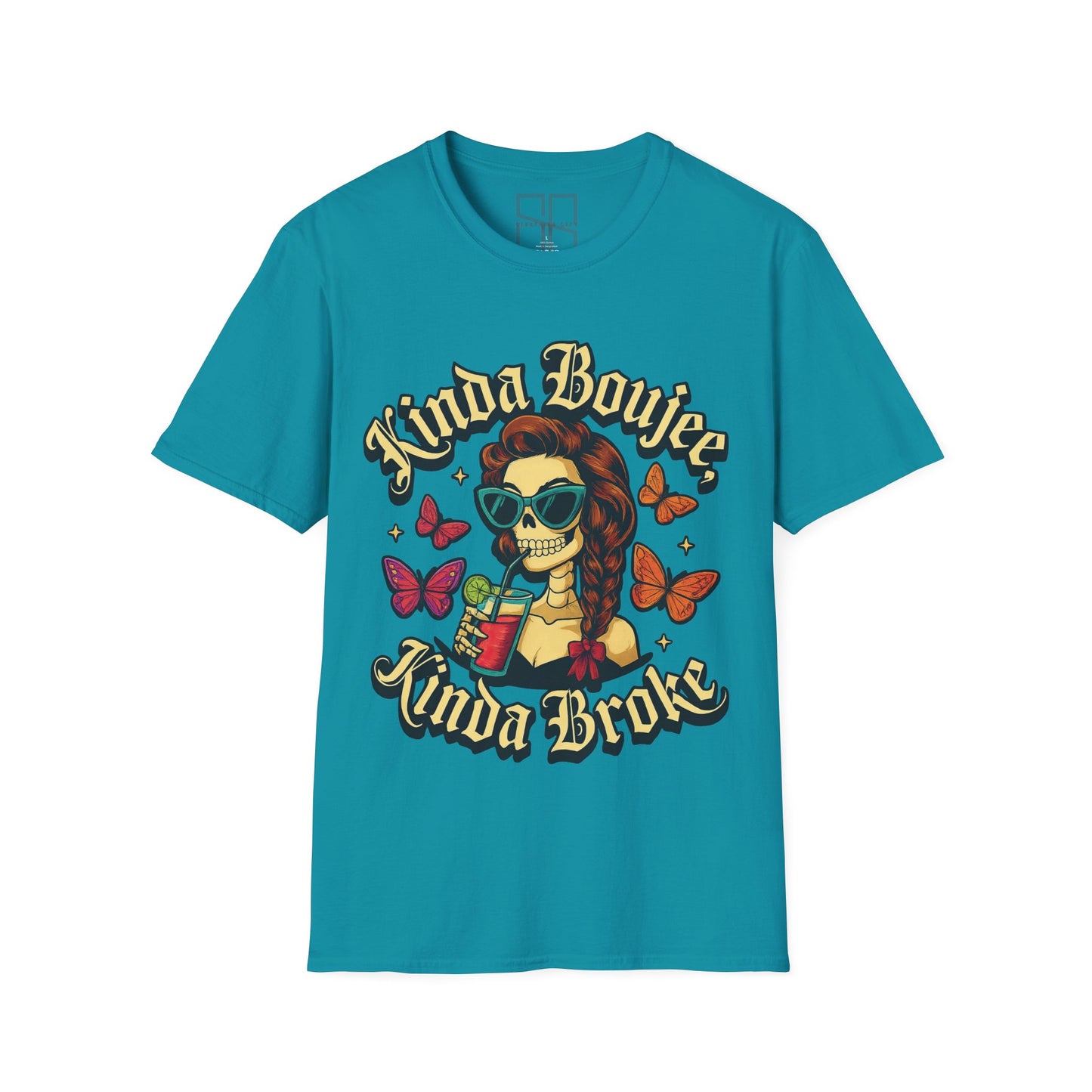 Kinda Boujee, Kinda Broke — Vintage Skull, Unisex Graphic Tee