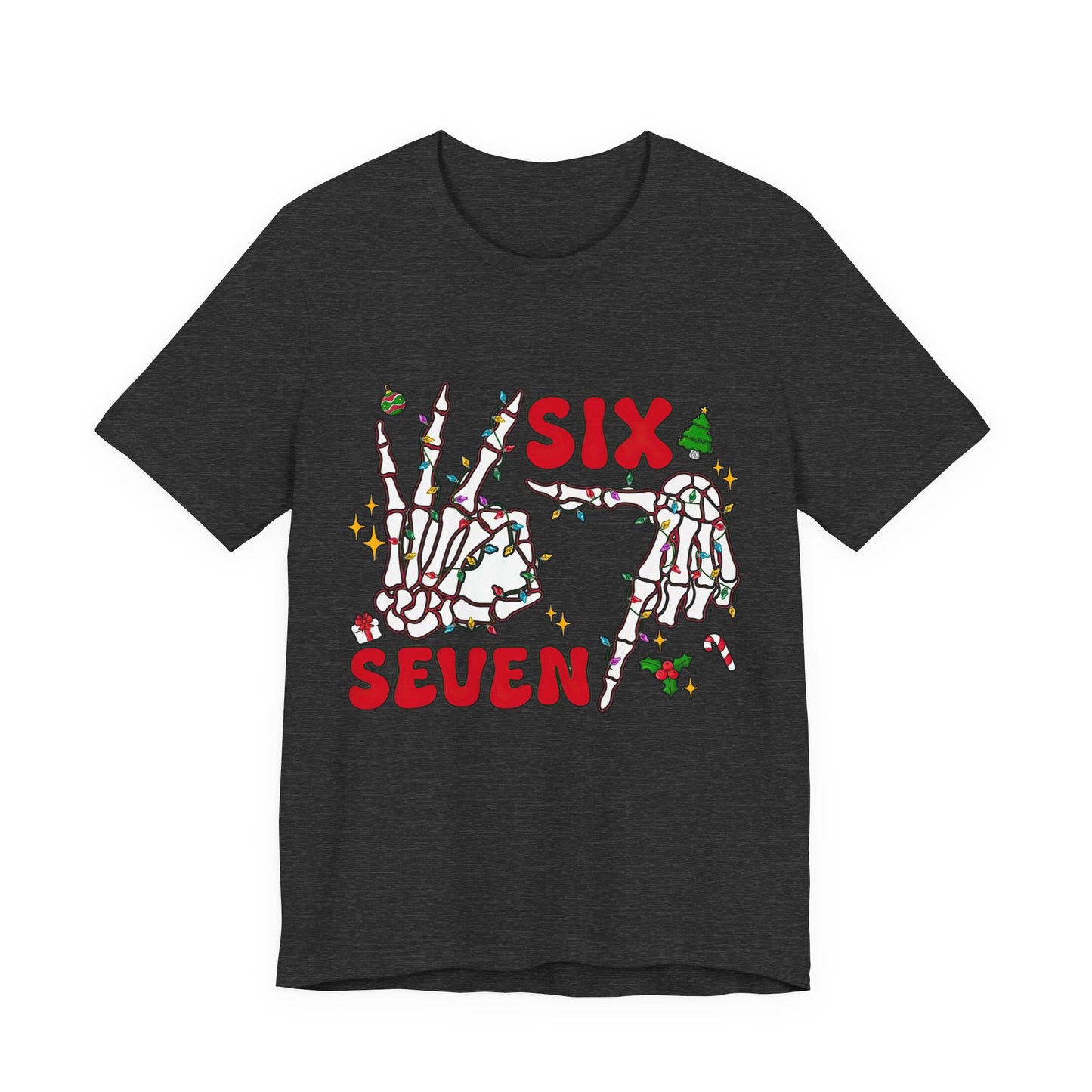Six Seven Skeleton Hands Christmas T-Shirt