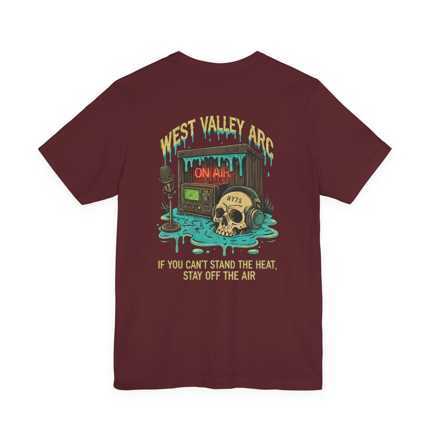 West Valley ARC “Stay Off the Air” Tee  —Vintage Skull Amateur Radio Shirt
