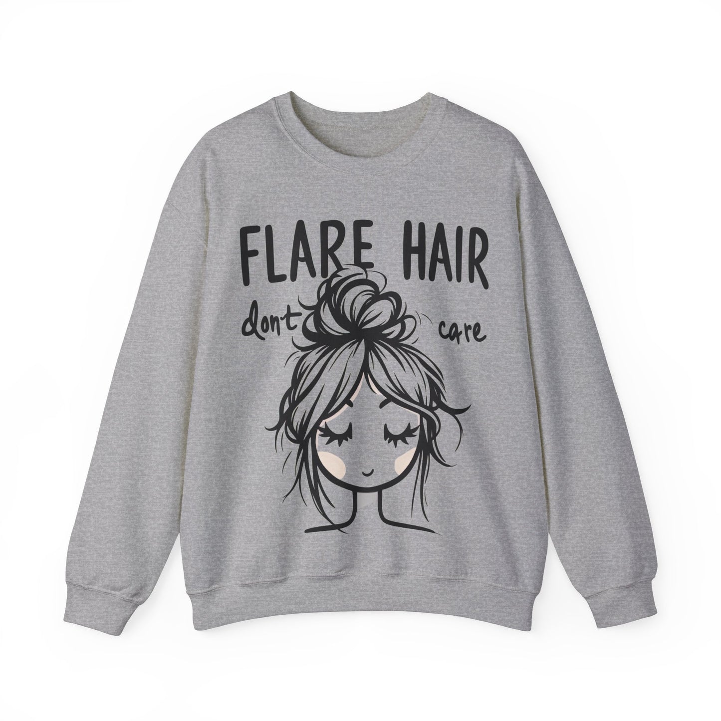 Flare Hair Don't Care Unisex Heavy Blend™ Crewneck Sweatshirt