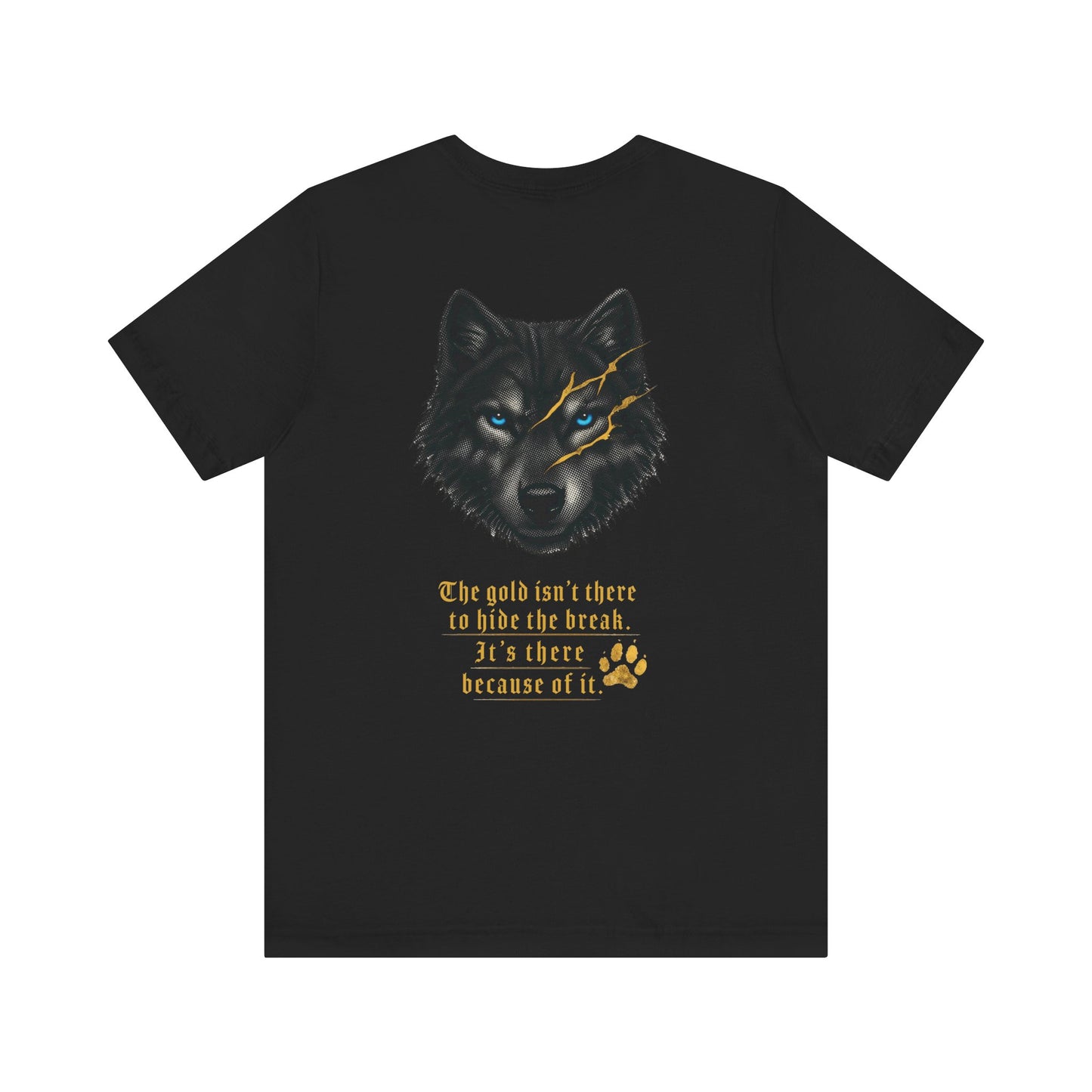 Reforged Wolf Kintsugi Tee — "The Gold Isn't There to Hide the Break"