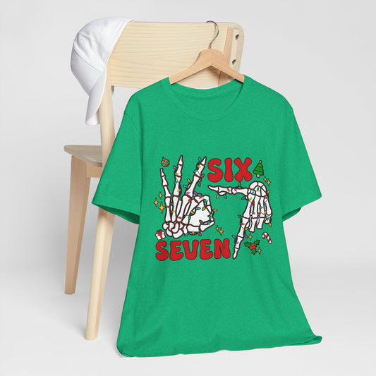 Six Seven Skeleton Hands Christmas T-Shirt
