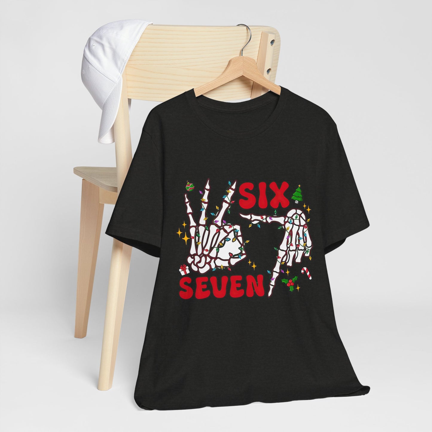 Six Seven Skeleton Hands Christmas T-Shirt