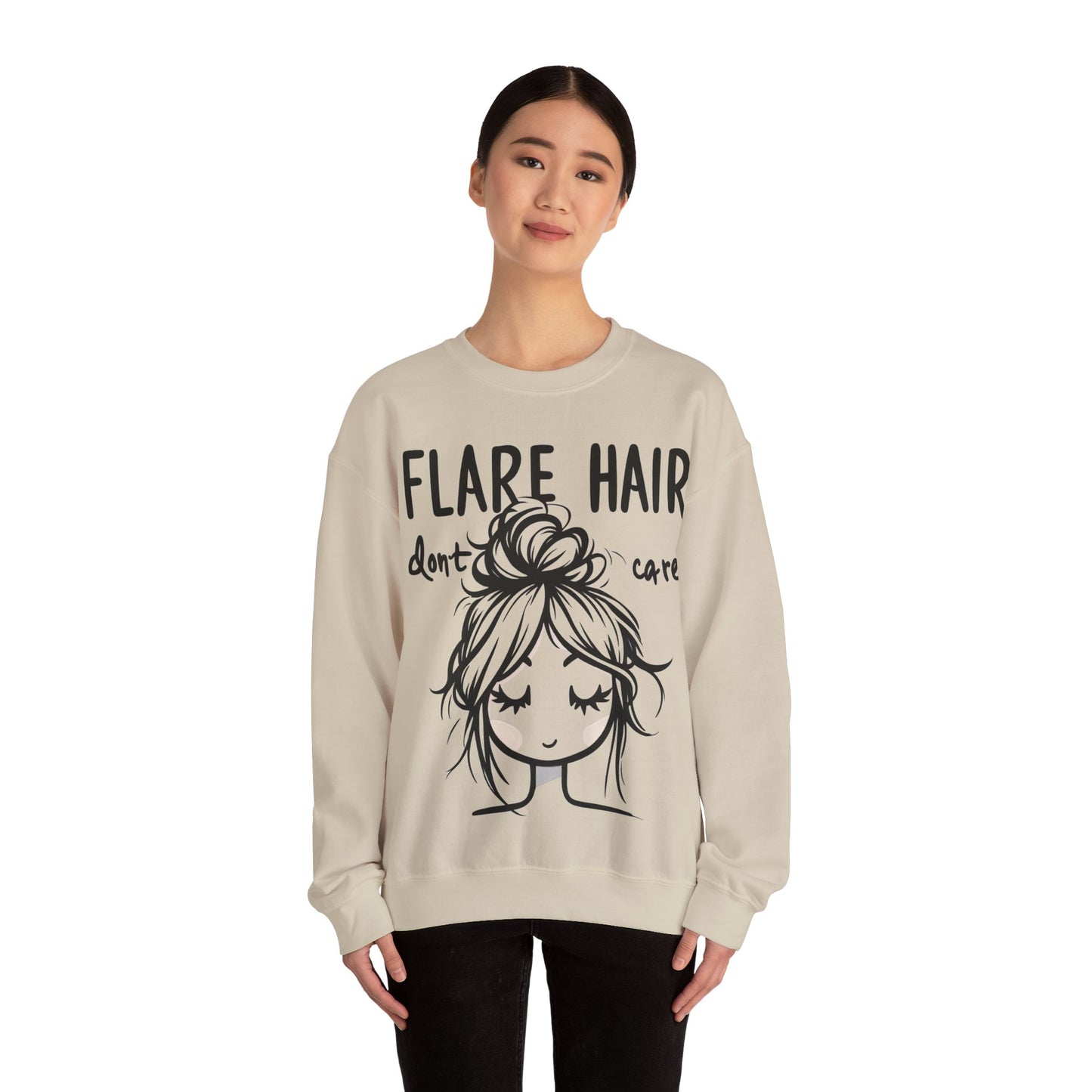 Flare Hair Don't Care Unisex Heavy Blend™ Crewneck Sweatshirt