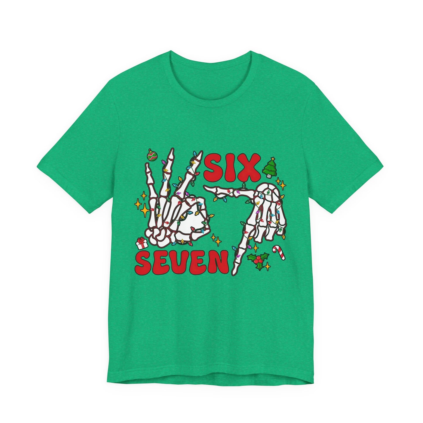 Six Seven Skeleton Hands Christmas T-Shirt