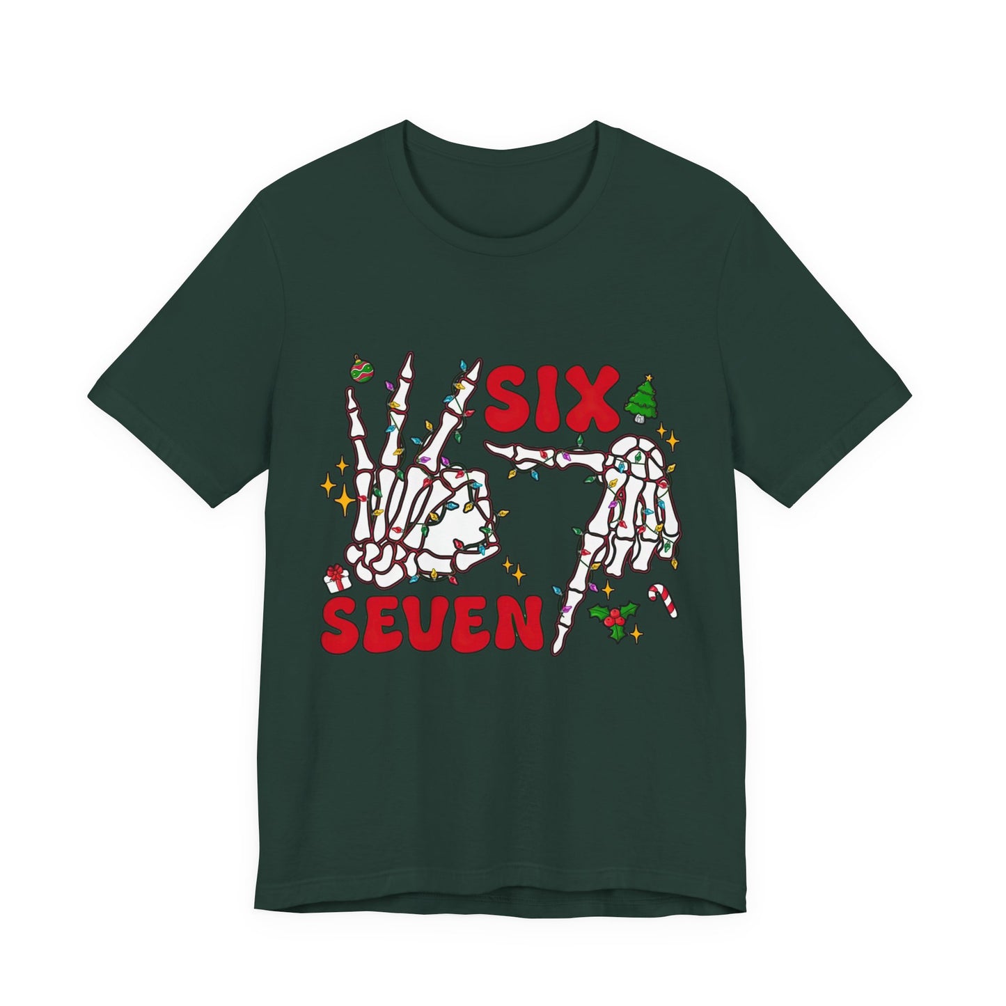 Six Seven Skeleton Hands Christmas T-Shirt