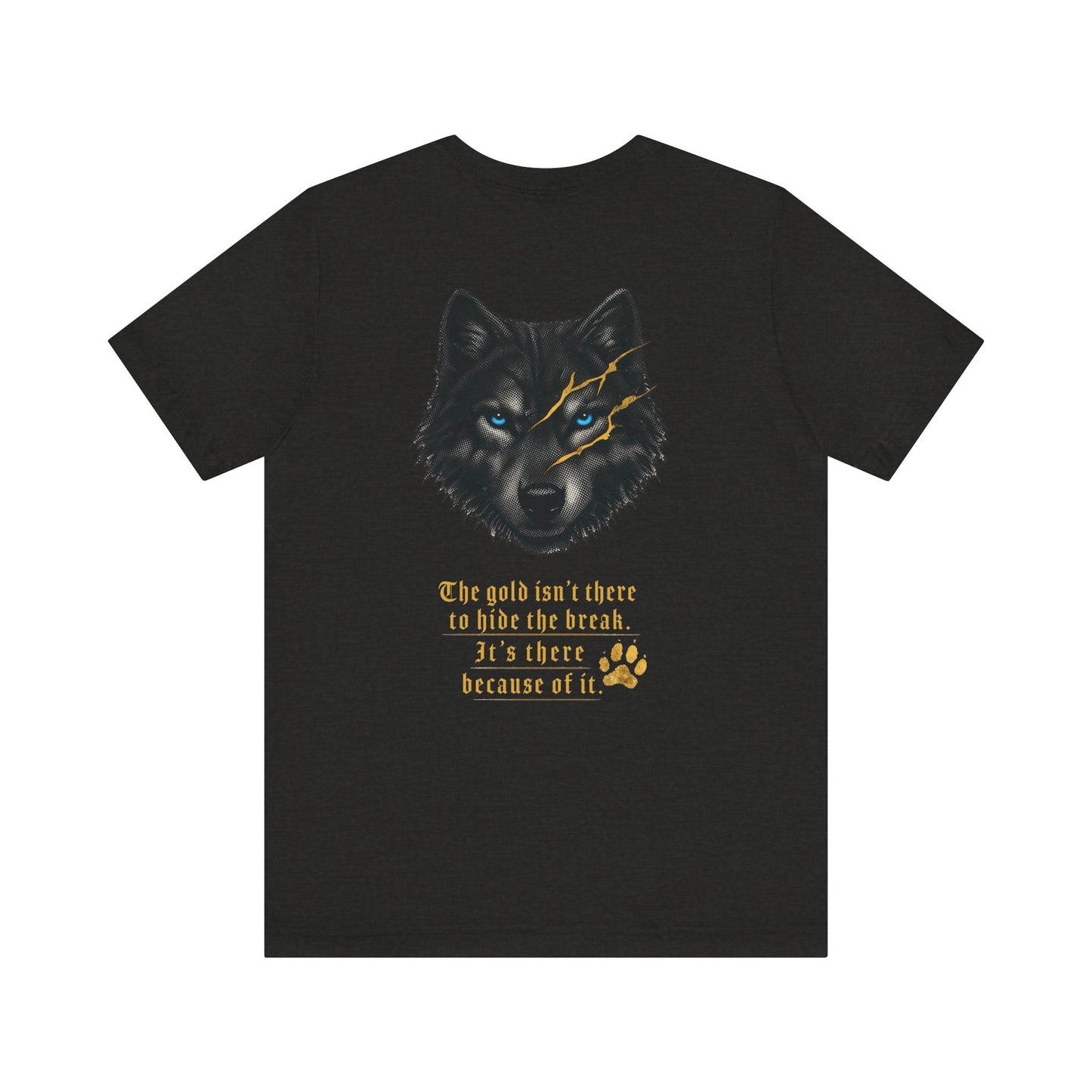 Reforged Wolf Kintsugi Tee — "The Gold Isn't There to Hide the Break"