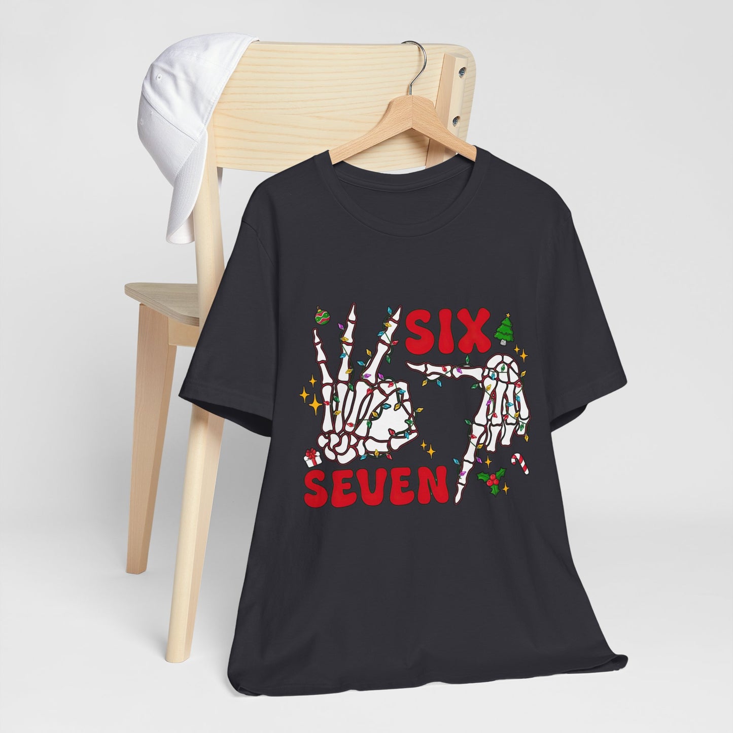 Six Seven Skeleton Hands Christmas T-Shirt