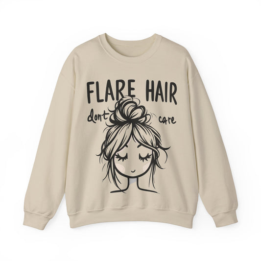 Flare Hair Don't Care Unisex Heavy Blend™ Crewneck Sweatshirt