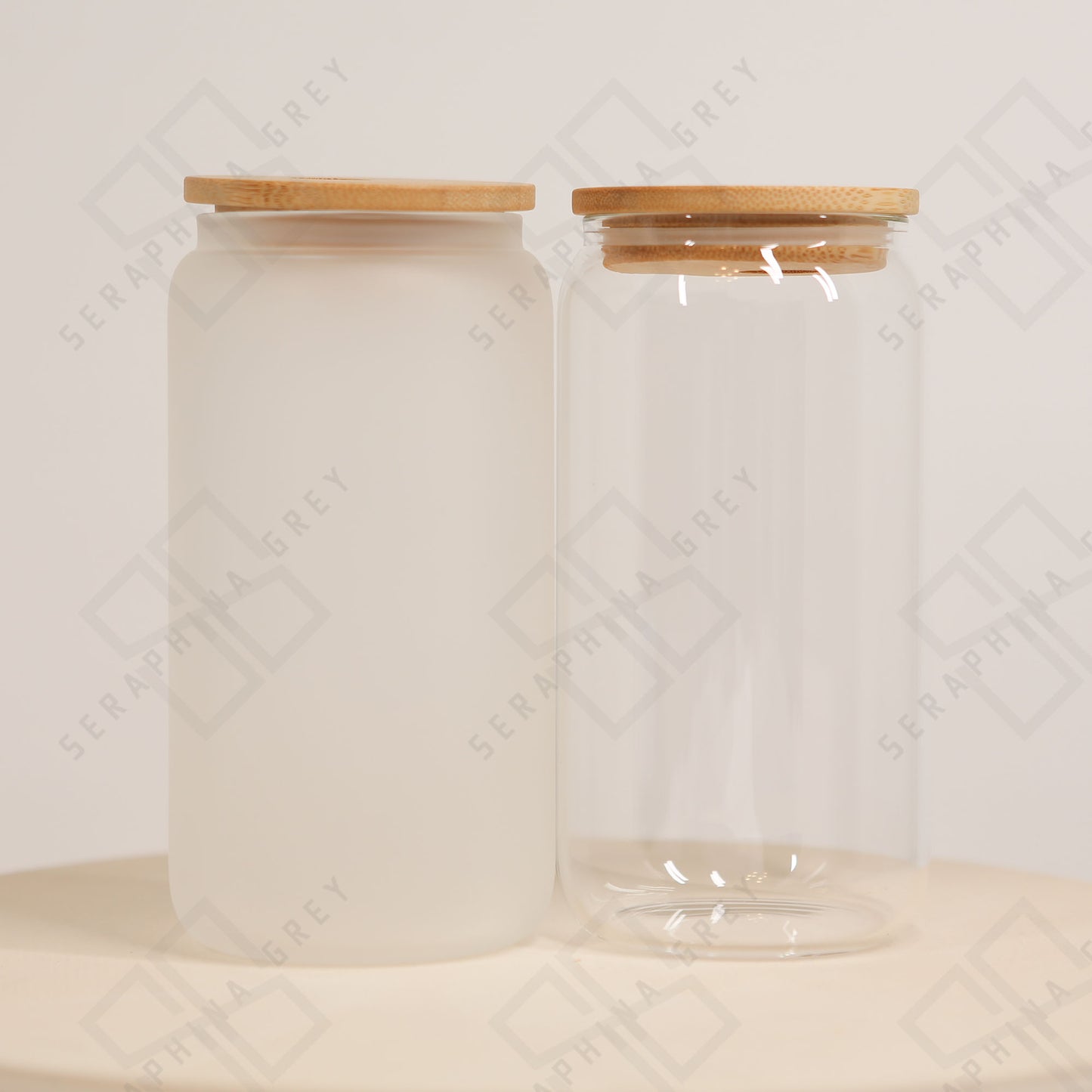 16 oz Glass Tumbler with Bamboo Lid