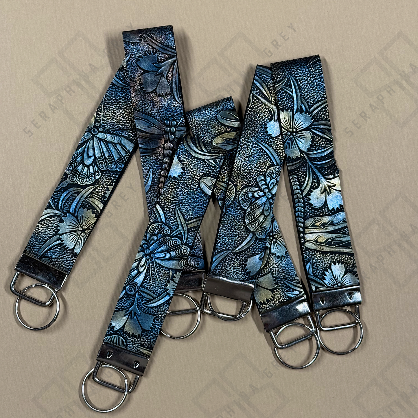 Dragonfly Leatherette Key Fob — Handmade by Jade