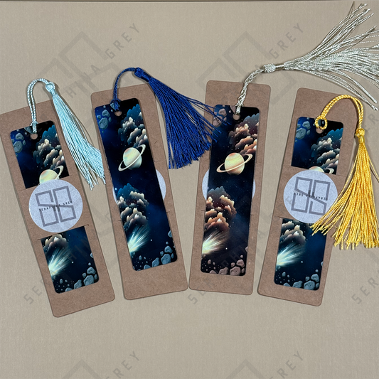 Double Sided Metal Bookmark with Tassel