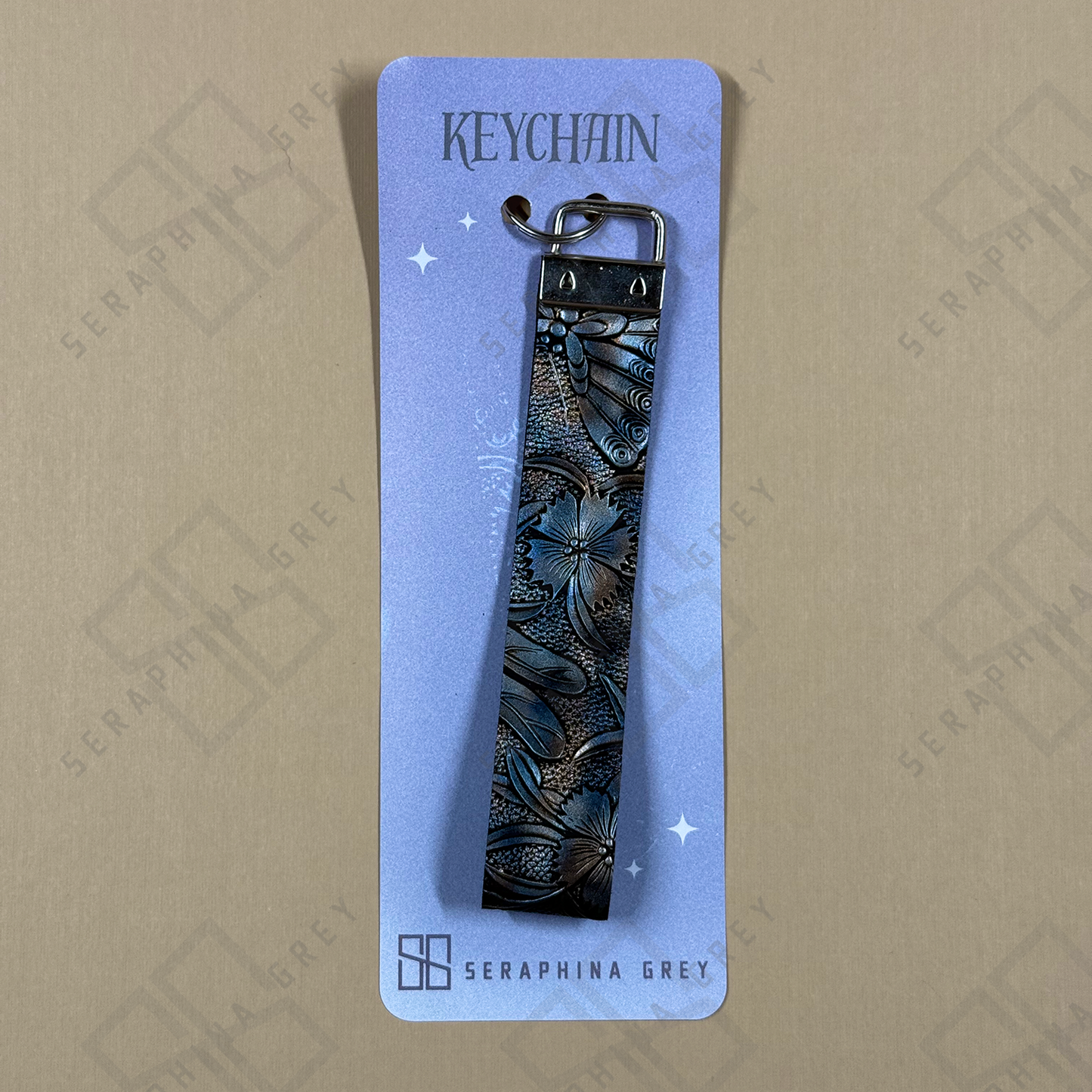 Dragonfly Leatherette Key Fob — Handmade by Jade