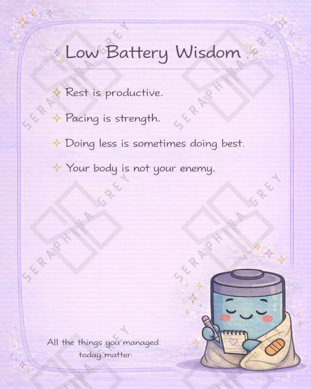 The Low Battery Journal — A Spoonie's Daily Companion — Digital PDF