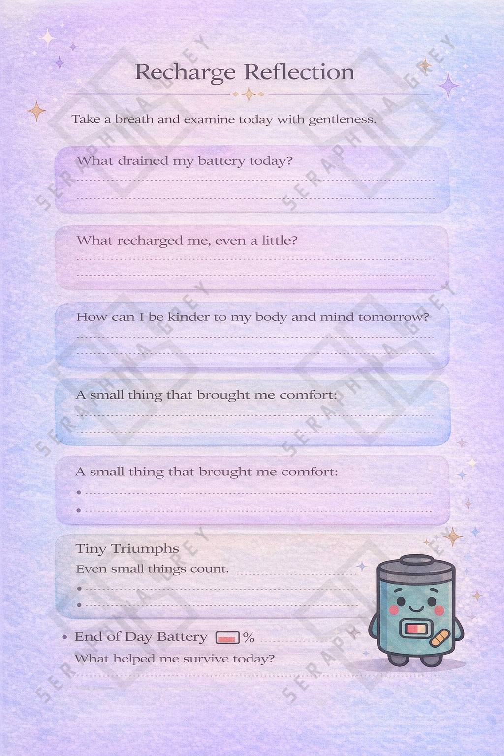 The Low Battery Journal — A Spoonie's Daily Companion — Digital PDF