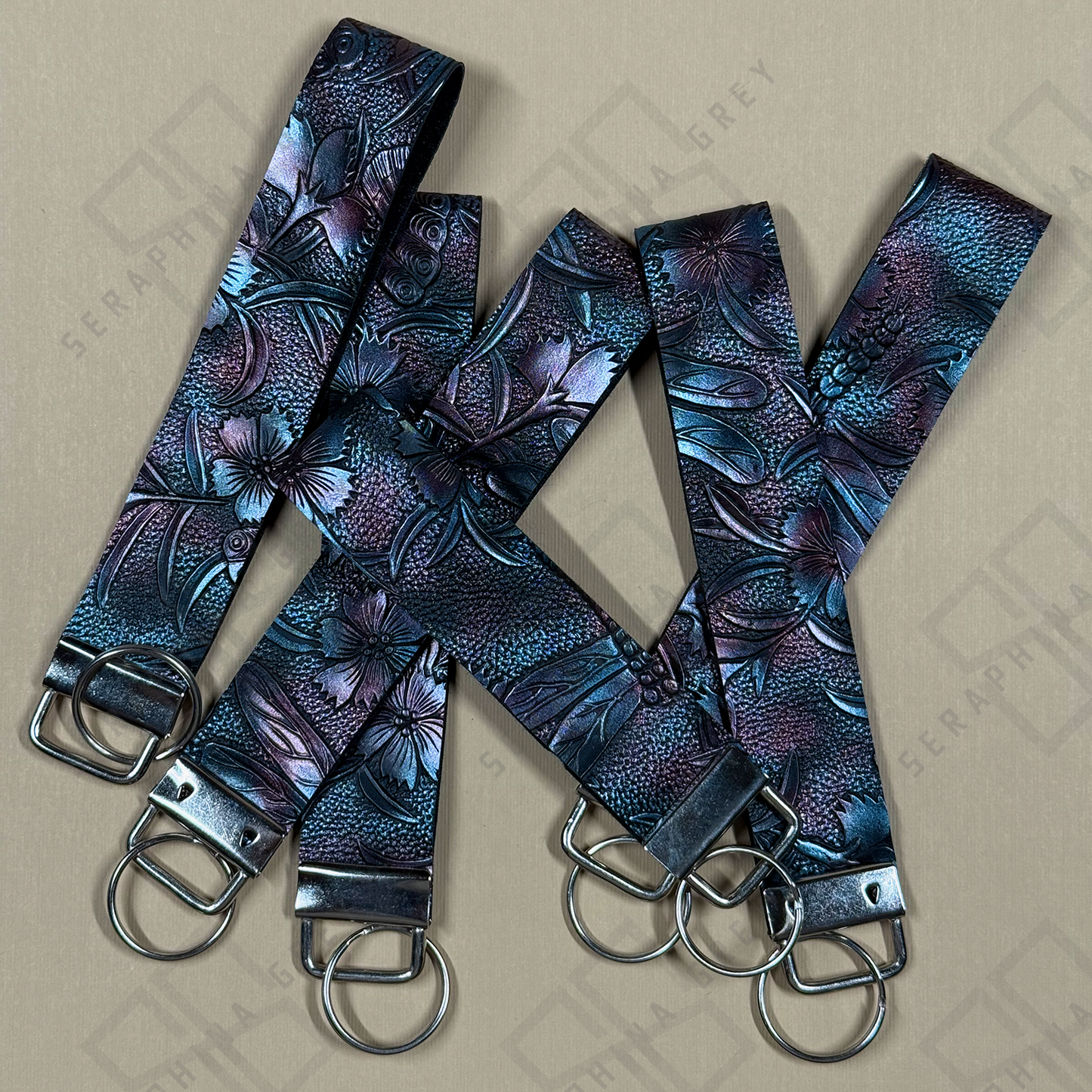 Dragonfly Leatherette Key Fob — Handmade by Jade