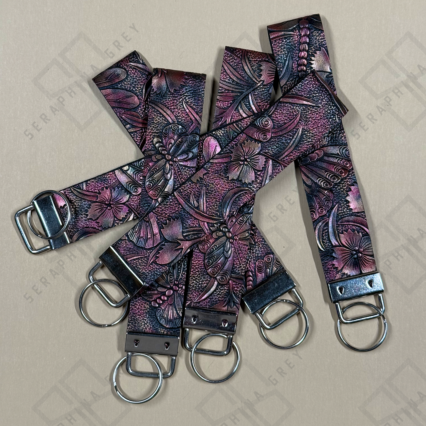 Dragonfly Leatherette Key Fob — Handmade by Jade