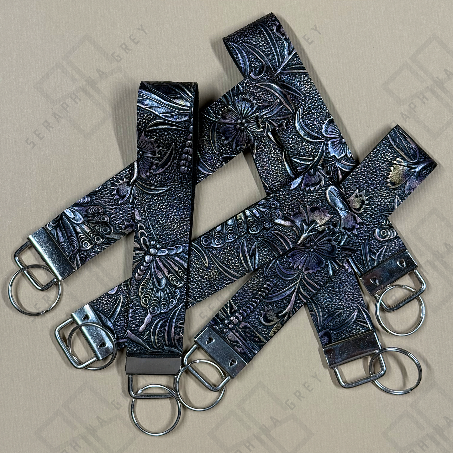 Dragonfly Leatherette Key Fob — Handmade by Jade