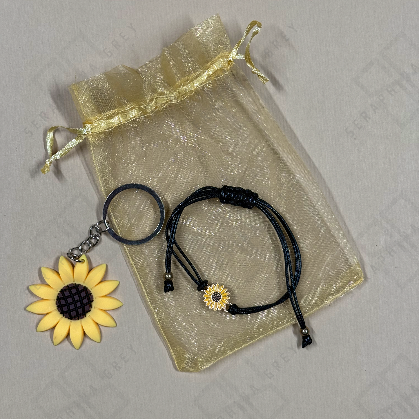 Endo Warrior Sunflower Bracelet; Keychain Set 🌻